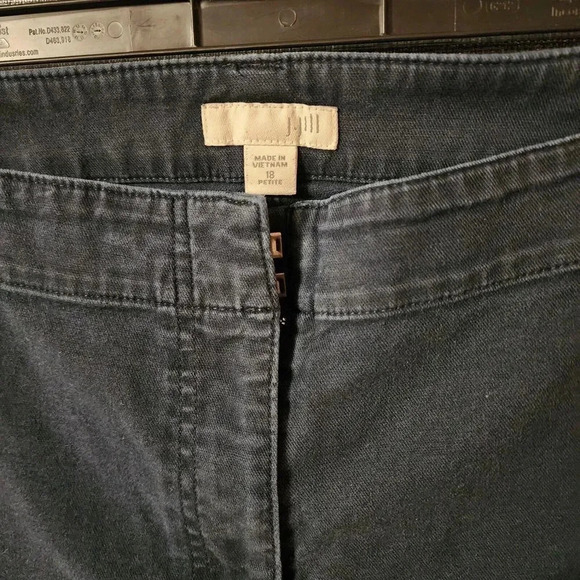 J. Jill Pants Women Size 18P Blue Cotton Mid Rise Flat Front Stretchy Belt Loops - Picture 5 of 8